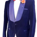 Munezzo Shawl Lapel Velvet Navy Blue Tuxedo Suit