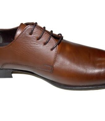 Smart lace brown leather shoes