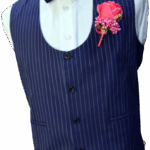 Bobos Navy Blue White Stripes Waistcoat
