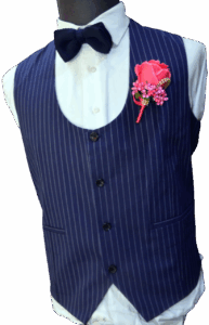 Bobos Navy Blue White Stripes Waistcoat