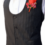 Bobos Black with White Stripes Waistcoat