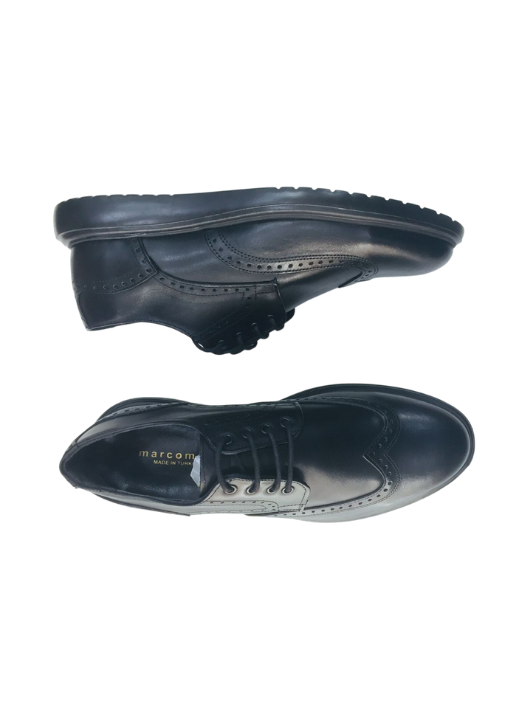 Marcomari Stylish Black Leather Brogues Lace-up Shoe