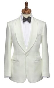 Fatih Leyrek Shawl Lapel Off-White Tuxedo Suit