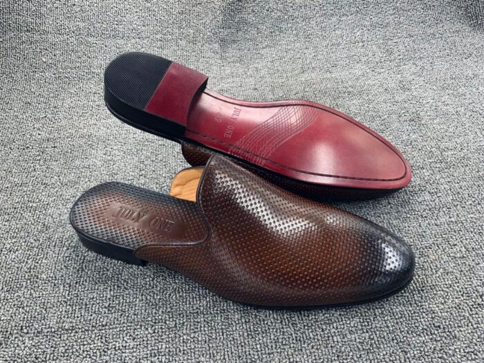 Brown Half Leather Shoe for men