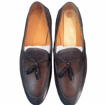 Vandini Croc Leather Tassle Dark Brown Shoe