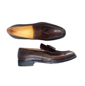 Vandini Tassle Leather Dark Brown Shoe - Image 3