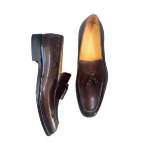 Vandini Tassle Leather Dark Brown Shoe
