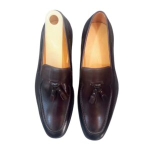 Vandini Tassle Leather Dark Brown Shoe - Image 2
