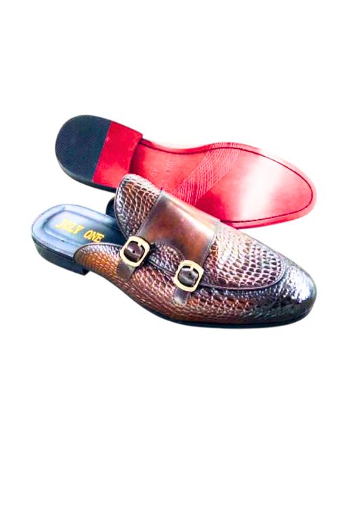 July One Crocodile Skin and Plane Leather Strap Half Shoe